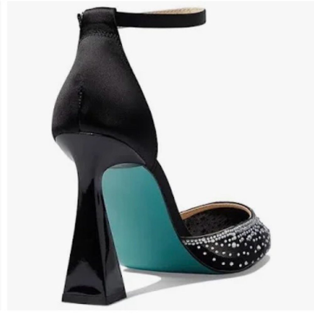 Betsey Johnson/Black/ Women's Viola Rhinestone Mesh Evening Pumps/Size: 10 - Picture 11 of 16